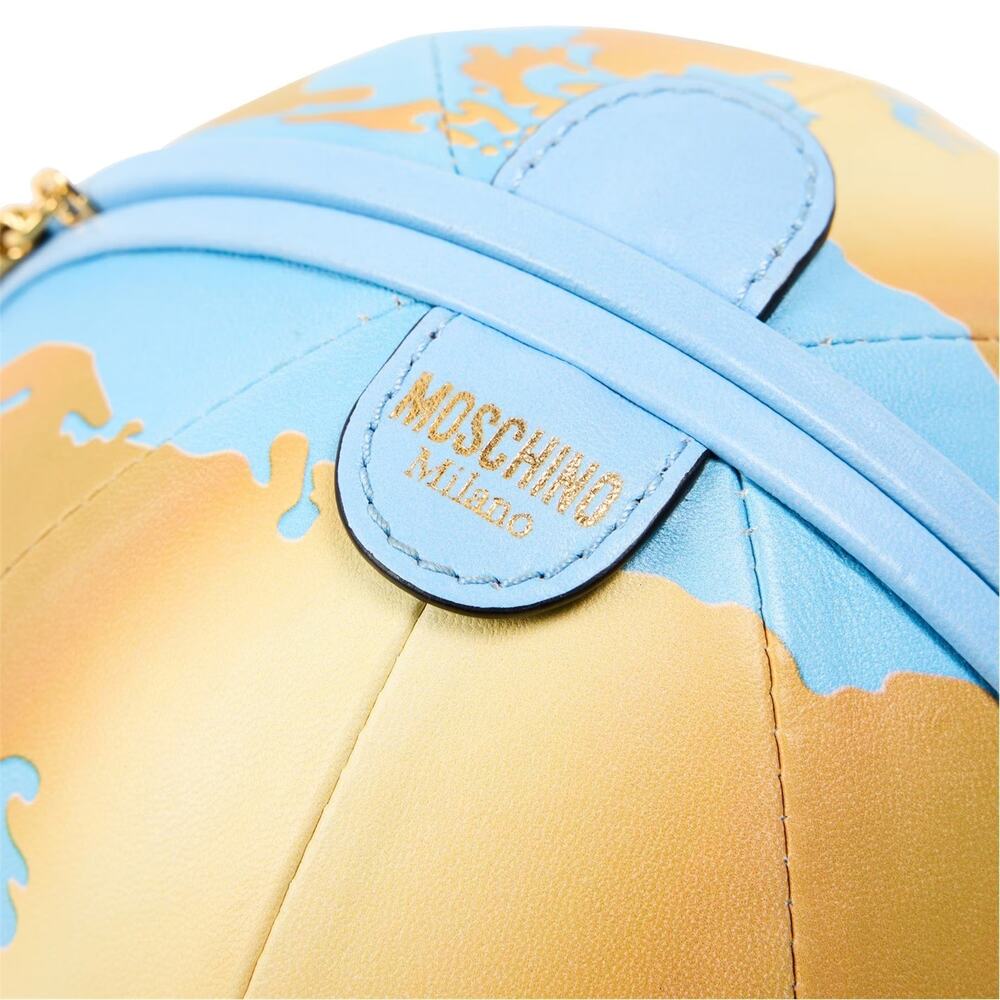 SS23 Moschino Couture Jeremy Scott WORLD MAP CHAIN LINK GLOBE NAPPA SHOUDLER BAG - Picture 3 of 6